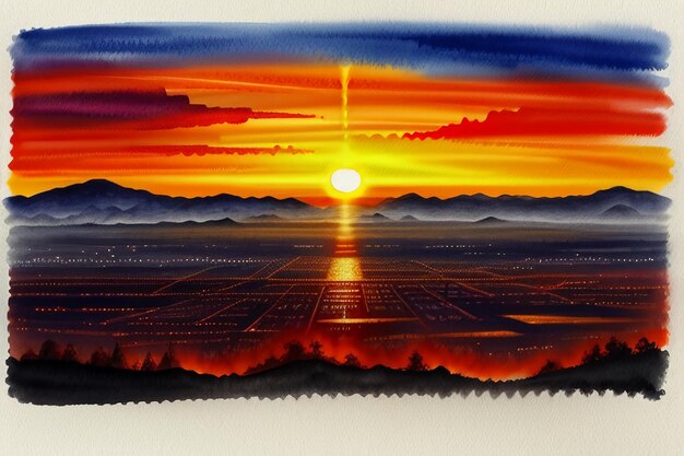Zdjęcie wschód słońca zachodek słońca pomarańczowy światło słoneczne w lasach pola krajobraz tapety tło