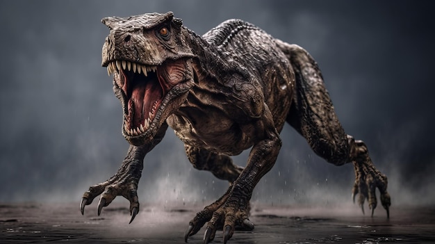 Wściekły dinozaur Tyrannosaurus Rex