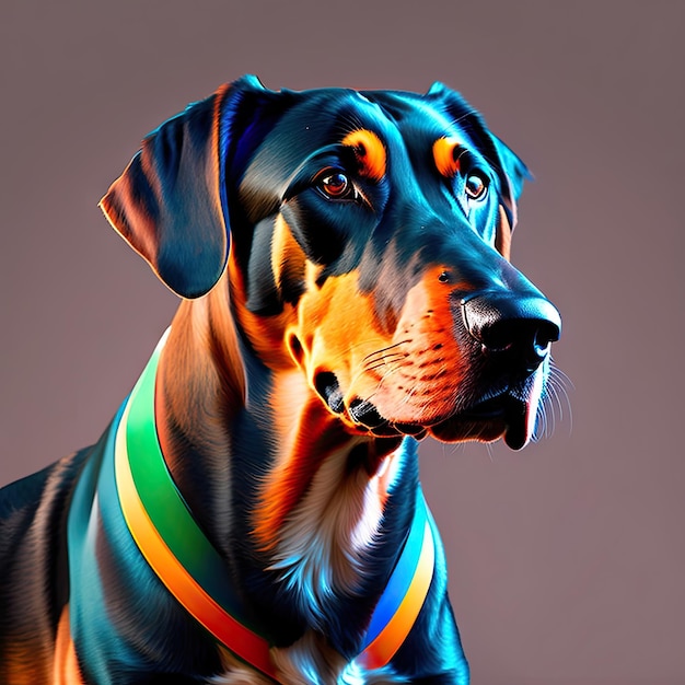 Wściekły pies doberman szczekający pies izolowany na przezroczystym tle portret psa dobermana