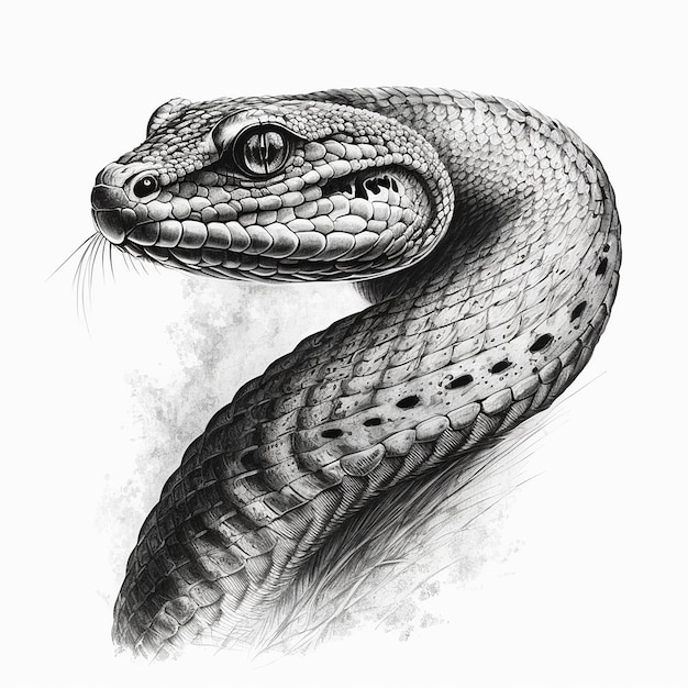 Wściekły wąż Cobra szkic ilustracji wektorowych Ai generowane sztuki