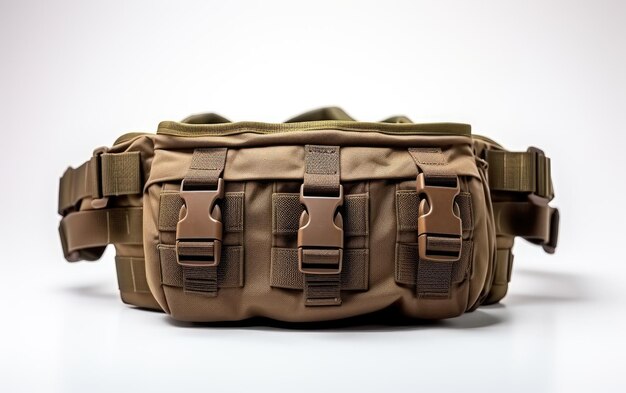 Zdjęcie wspaniała kolorowa tactical waist pack izolowana na białym tle