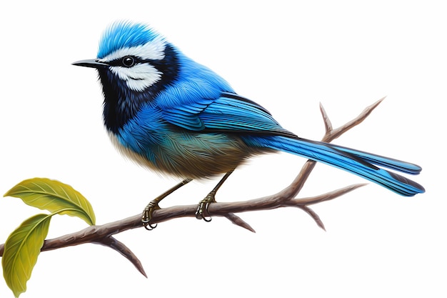 Wspaniałe białe tło Fairywren