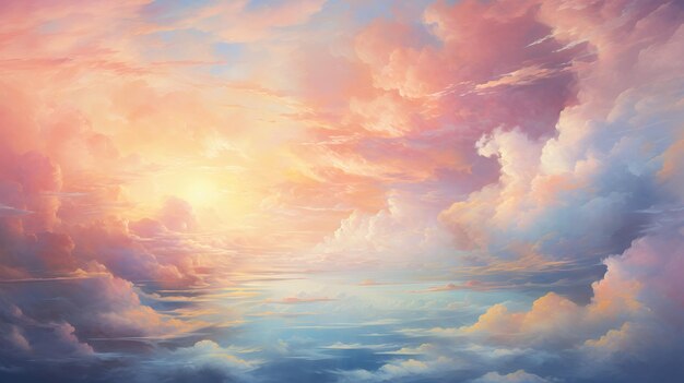 Zdjęcie wspaniałe niebo podczas wschodu słońca pastelowe kolory tła nieba