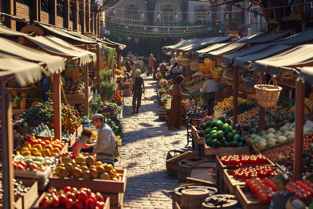 Wspaniały Rynek Rolniczy Pełen Aktywności