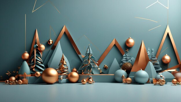 Współczesna piękna minimalistyczna geometryka świąteczna kształtuje tło