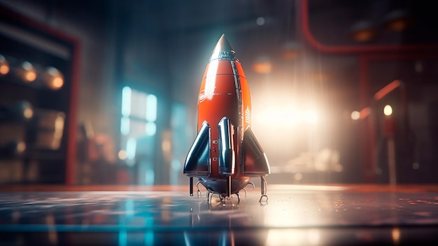 Zdjęcie współczesna rakieta z wiarygodną konstrukcją generative ai