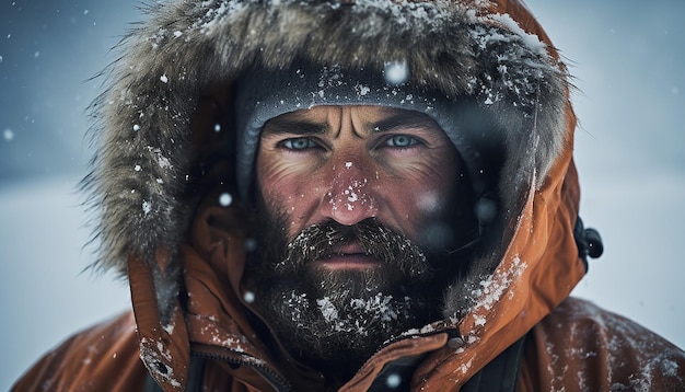 Zdjęcie współczesna wyprawa polarna burza śnieżna filmik