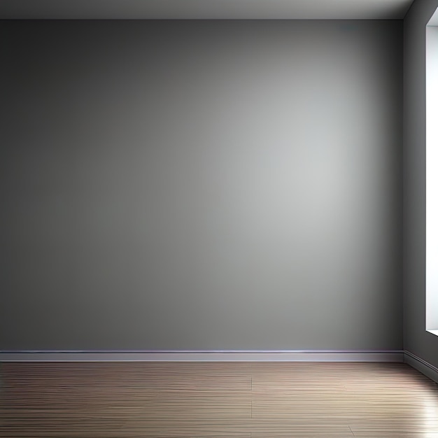 Współczesne, jasne wnętrza 3d rendering ilustracja pusty pokój projekt wnętrza z drewnianą podłogą 3d