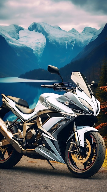 Zdjęcie współczesne motocykle mobilne tapety krajobraz rowerzystów