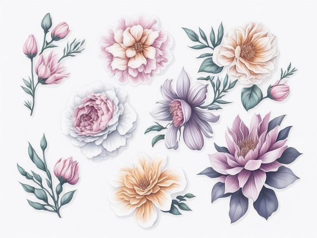 Zdjęcie współczesny kwiatowy i kropkowany zestaw bez szwu wzorów nowoczesny egzotyczny wzór na papierową okładkę