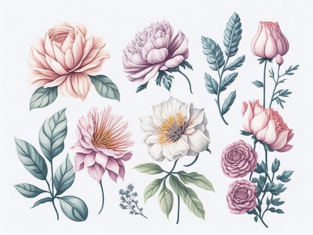 Zdjęcie współczesny kwiatowy i kropkowany zestaw bez szwu wzorów nowoczesny egzotyczny wzór na papierową okładkę