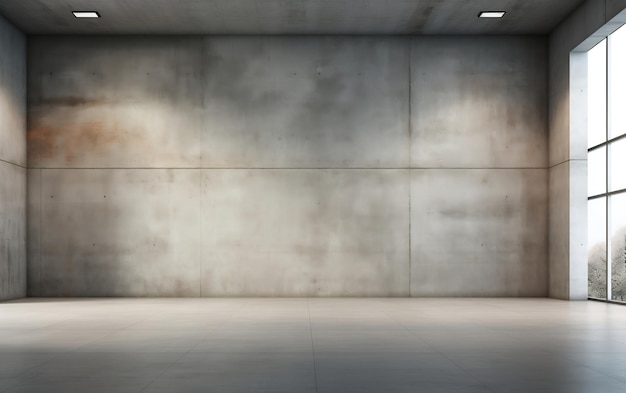 Współczesny minimalizm Abstrakcja Puste betonowe ściany Pokój Generatywna sztuczna inteligencja