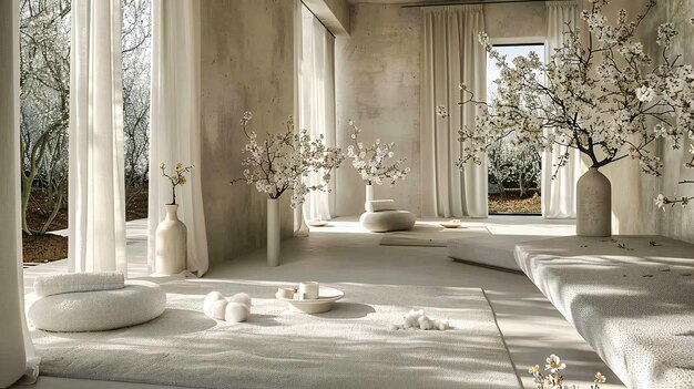 Zdjęcie współczesny projekt pomieszczeń z naturalnym światłem nowoczesna koncepcja wnętrza domu elegantna i przytulna przestrzeń mieszkalna