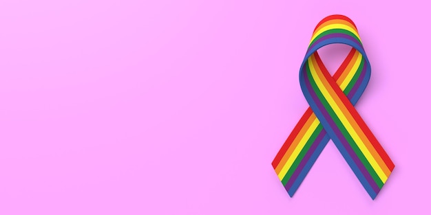 Wstążka flaga obiekt transparent wzór abstrakcyjny element ozdoba ozdoba symbol biseksualny homoseualseksualność kampania lgbt duma gejowska dumna lesbijka społeczność grupa wolność prawo międzynarodowy3d render
