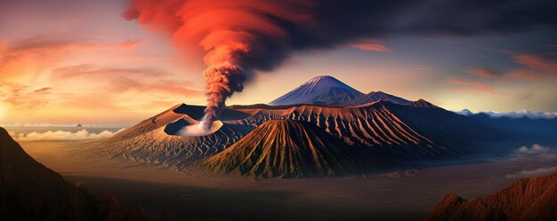 Wulkan Mount Bromo w masywie Tengger na wschodniej Jawie w Indonezji