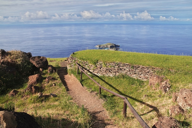 Wulkan Rano Kau W Rapa Nui, Wyspa Wielkanocna, Chile