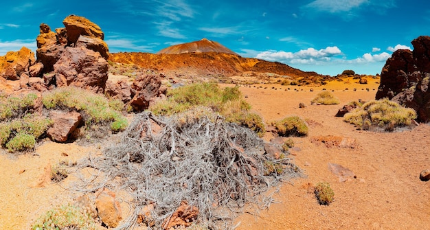 Wulkan Teide Na Wyspach Kanaryjskich. Park Narodowy Teneryfy. Natura Wulkaniczny Krajobraz. Punkt Orientacyjny W Hiszpanii.