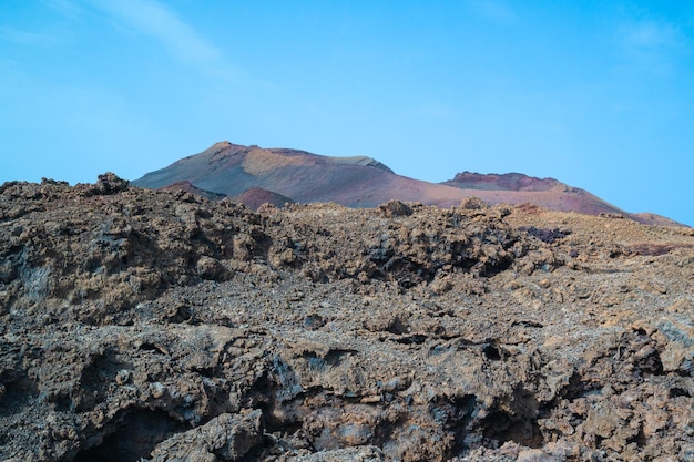 Wulkaniczny krajobraz Parku Narodowego Timanfaya na wyspie Lanzarote