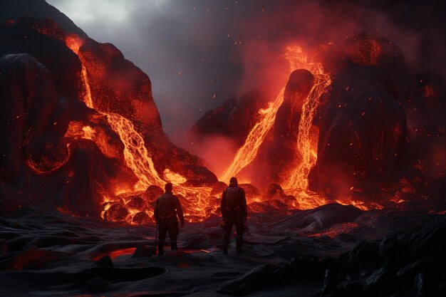 Wulkanolodzy badający erupcje wulkanów i mag 00534 01