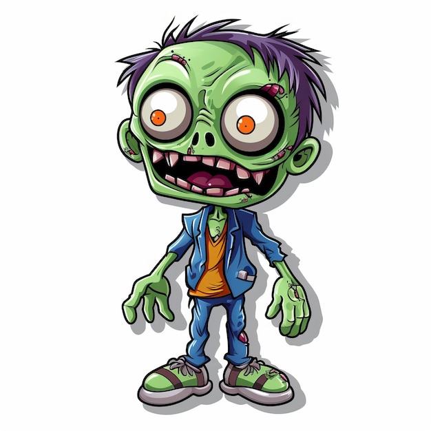 Wybitny kreskówkowy zombie-mężczyzna fascynujący przedmiejski Ennui Capturer