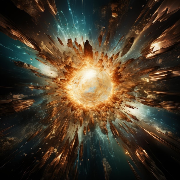 Zdjęcie wybuch brązowej supernowej wybuch w stylu retro komiksu