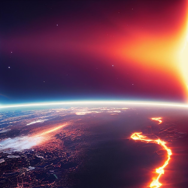 Wybuch gorącej lawy na planecie Ziemia