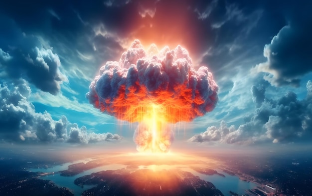 Wybuch jądrowy jest pokazany na tym obrazie.