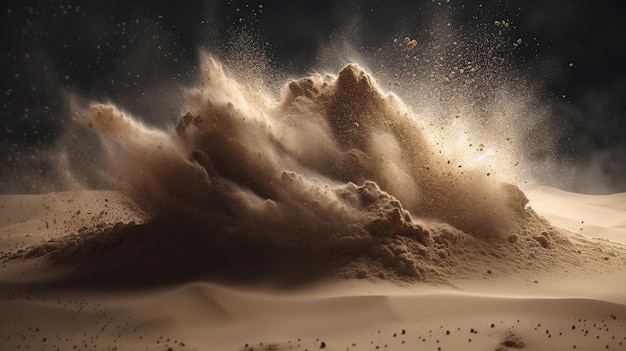 Wybuch pyłu piaskowego Ai Wygenerowany obraz