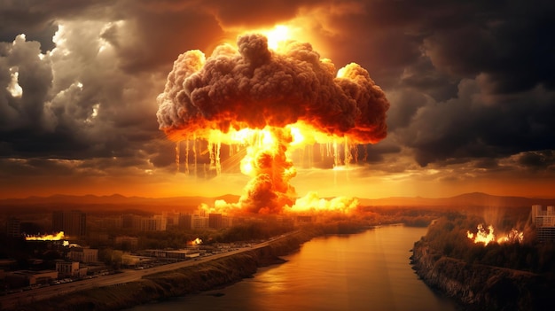 Wybuchowy obraz bomby atomowej