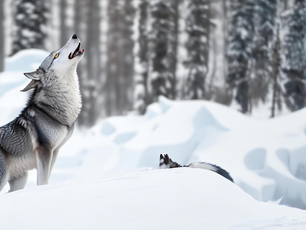 Wycie szarego wilka w arktycznej dziczy