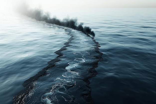 Zdjęcie wyciek ropy naftowej do oceanu nafta surowa niebezpieczne zagrożenie ekologiczne problem gaz benzyna katastrofa środowiskowa