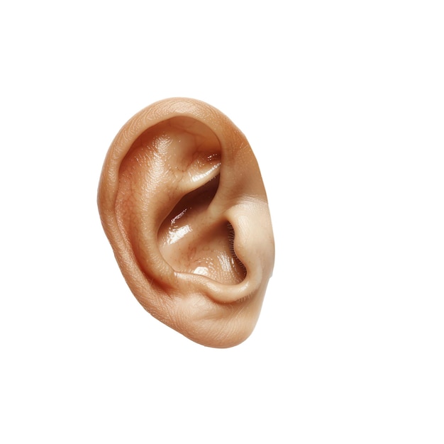 Zdjęcie wycięte ucho odizolowane na prostym tle