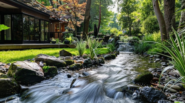 Wycofać się do spokojnej przystani w babbling brook bungalow gdzie delikatne cieknięcie pobliskiego strumienia