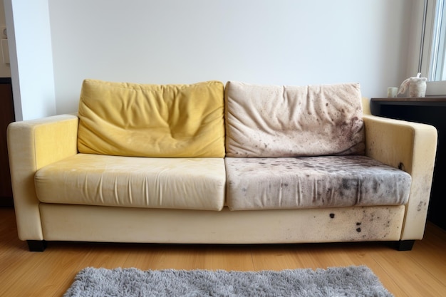 Zdjęcie wyczyszczona sofa w pokoju