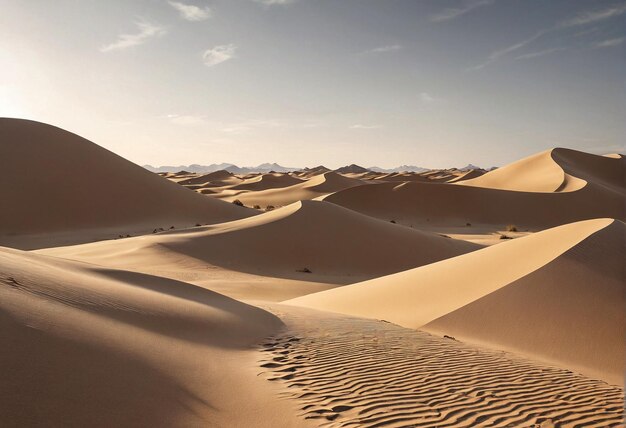 wydmy piaszczyste na pustyni Sahary