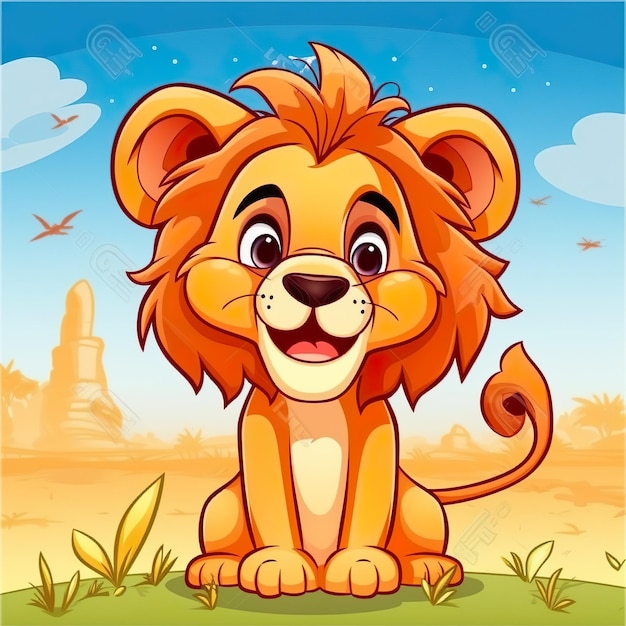 wygenerowana ai ilustracja lwa
