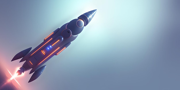 Wygenerowana rakieta lecąca w kosmos