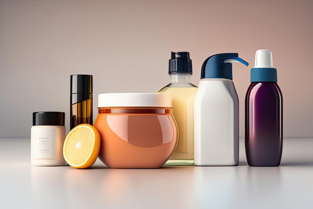 Wygenerowane koncepcje pielęgnacji produktów w butelkach kosmetycznych