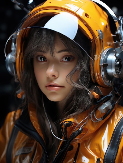 Wygenerowano 3D portret dziewczyny w cyberprzestrzeni
