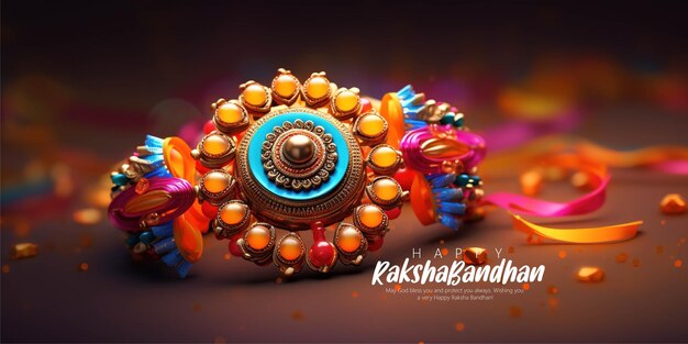 Wygenerowano ai Happy Raksha Bandhan Indian Festival Celebration