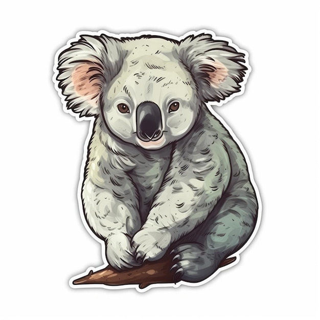 Wygenerowano ai na białym tle naklejki koala