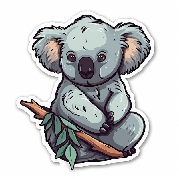 Wygenerowano Ai Na Białym Tle Naklejki Koala