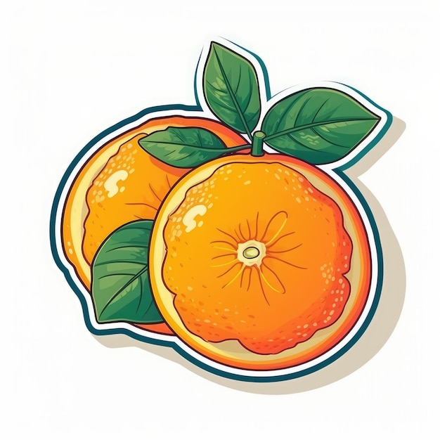Wygenerowano ai naklejki z owocami pomarańczy