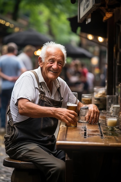 Wygenerowano starszego Niemca na oktoberfest AI