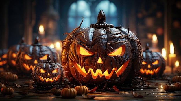 Zdjęcie wygenerowano unikalny baner happy halloween dla halloween ai