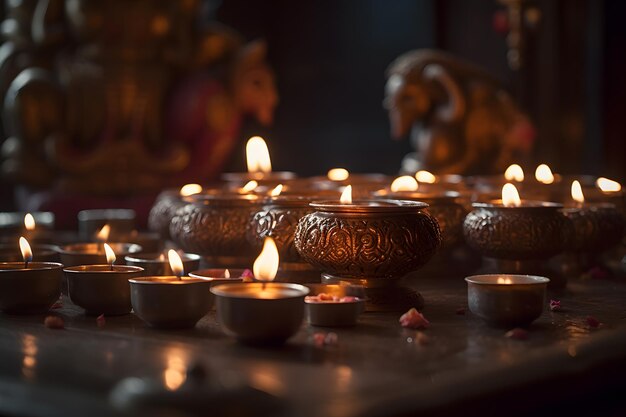 Wygenerowano wiele świec na indyjskie święto Diwali sieci neuronowej