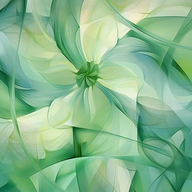 wygenerowany komputerowo obraz zielonego i niebieskiego kwiatu.