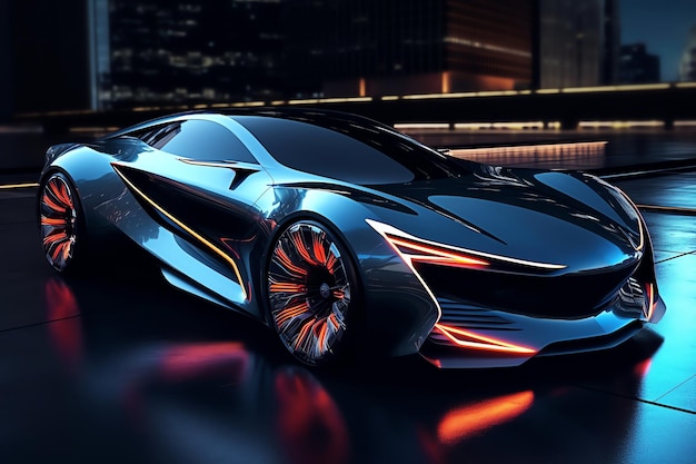 Wygenerowany piękny futurystyczny samochód AI