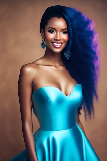 Wygeneruj model afrykańskiej czarnej kobiety Ai