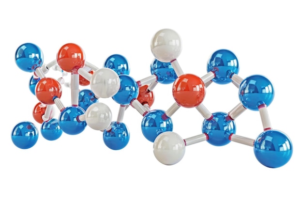 Zdjęcie wyizolowany model chemiczny witaminy b3 na białym tle